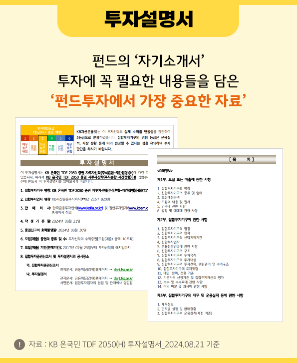 펀드의 자기소개서에 해당하며 투자에 꼭 필요한 내용들을 담은 가장 중요한 자료인 '투자설명서'.